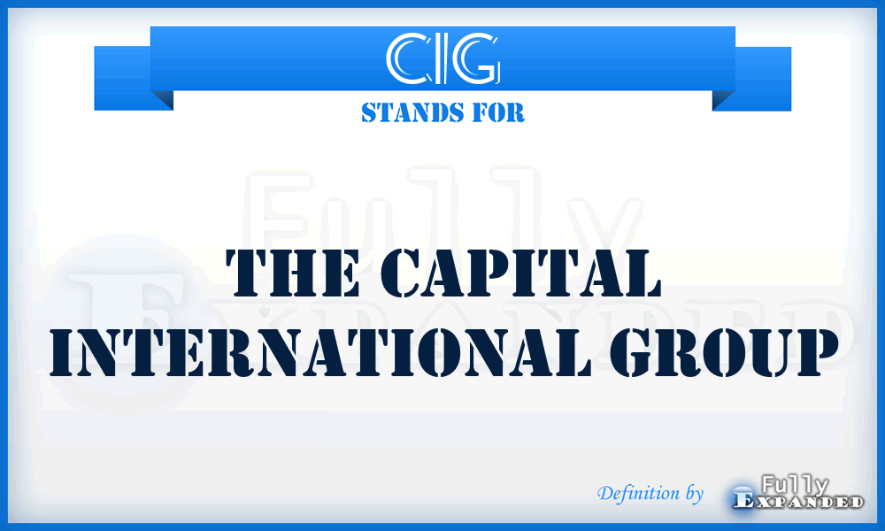 CIG - The Capital International Group