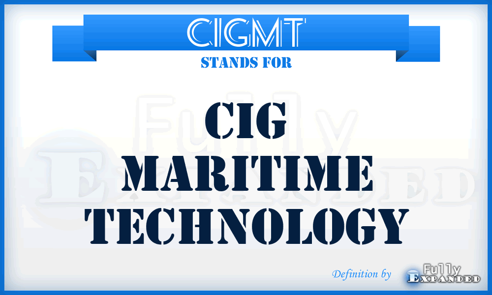 CIGMT - CIG Maritime Technology