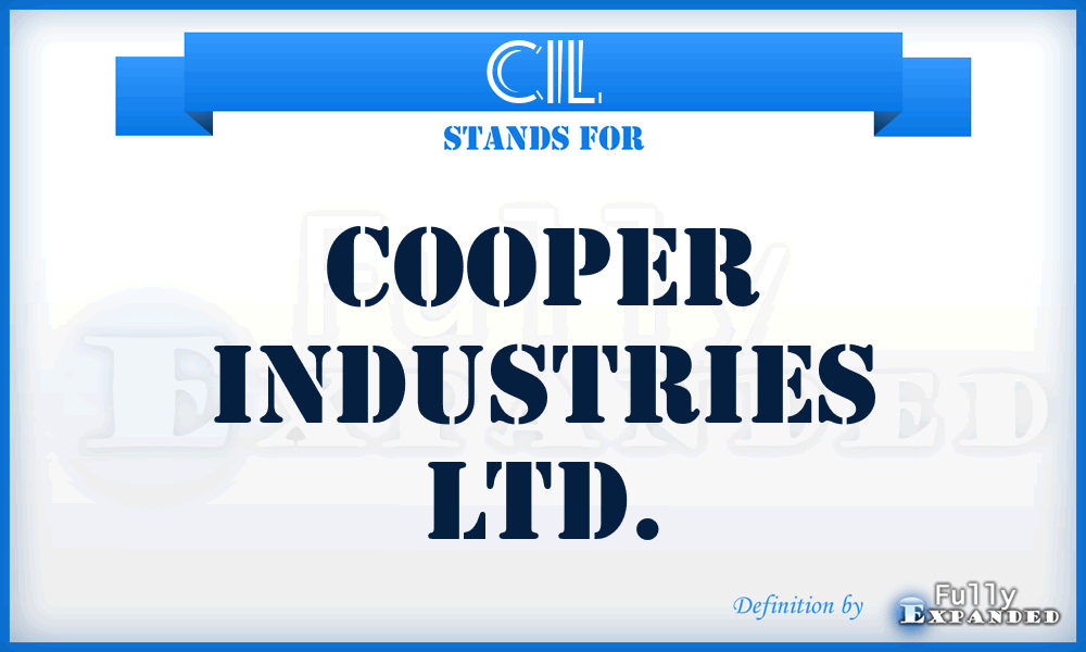 CIL - Cooper Industries Ltd.