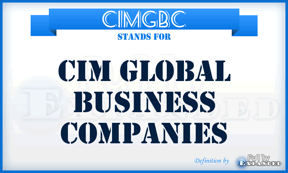 CIMGBC - CIM Global Business Companies