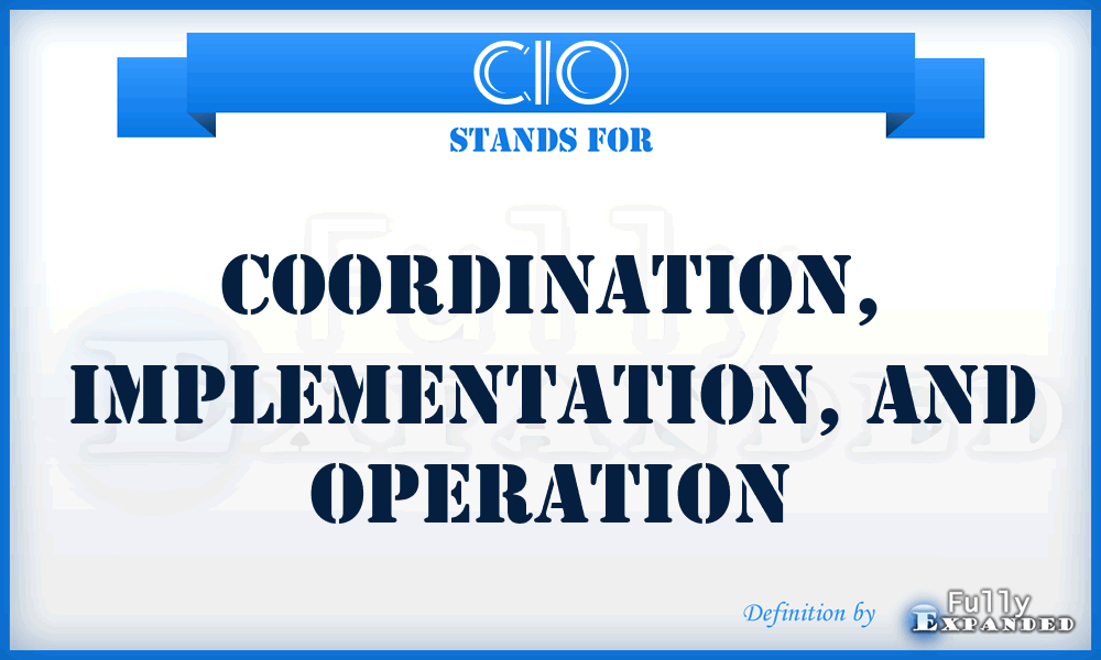 CIO - Coordination, Implementation, and Operation