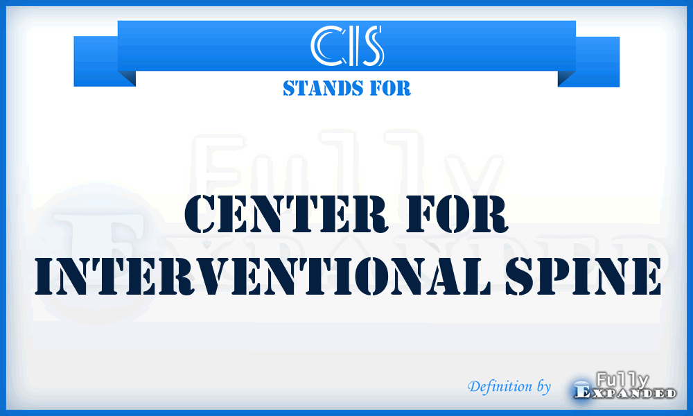 CIS - Center for Interventional Spine