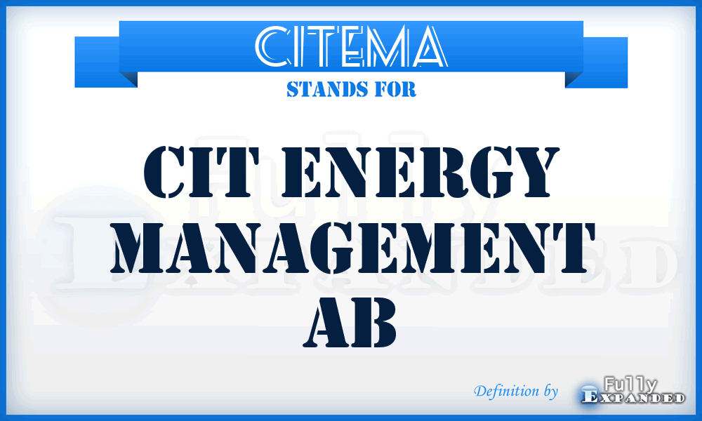 CITEMA - CIT Energy Management Ab