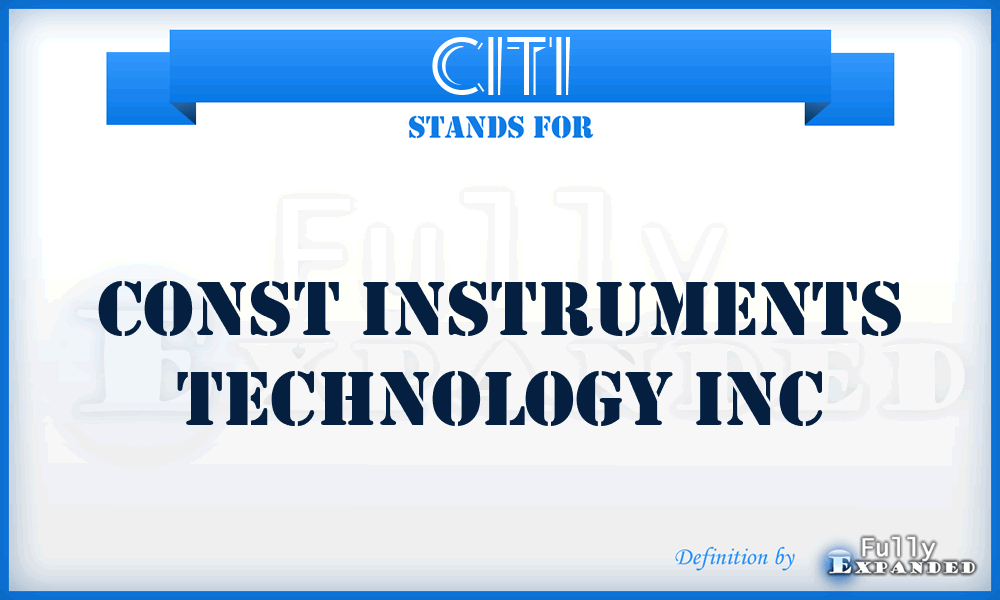 CITI - Const Instruments Technology Inc