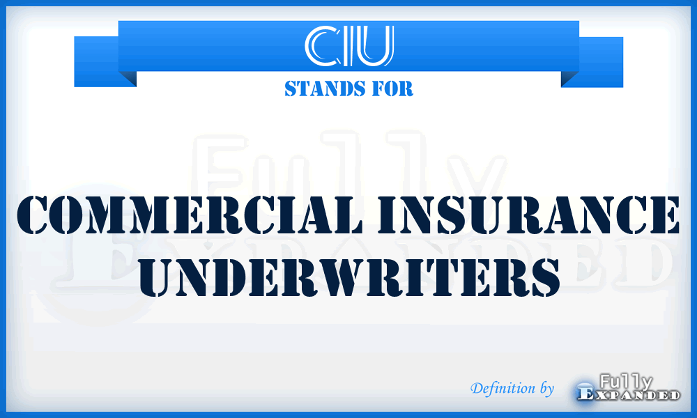 CIU - Commercial Insurance Underwriters