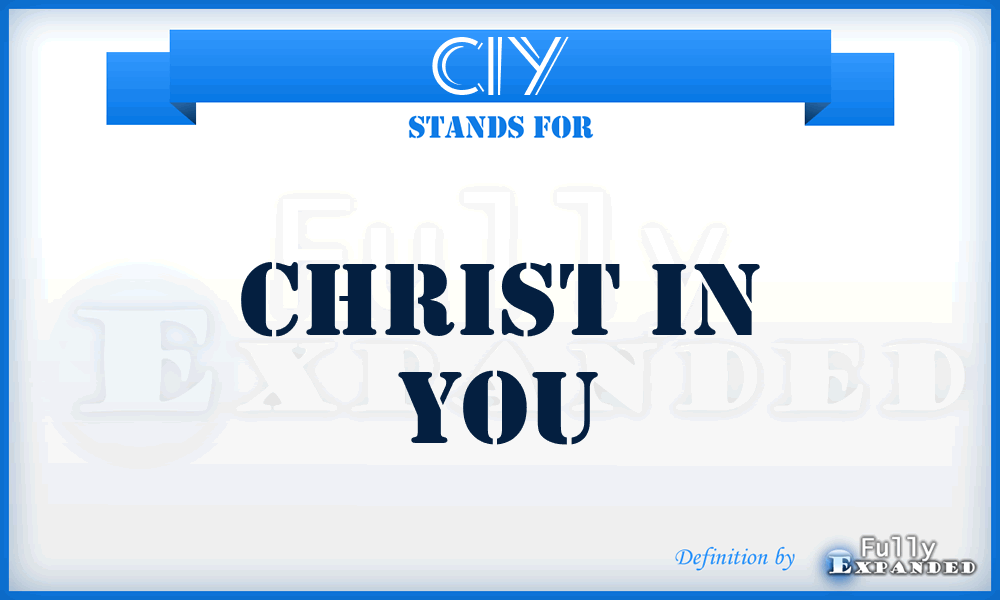 CIY - Christ In You