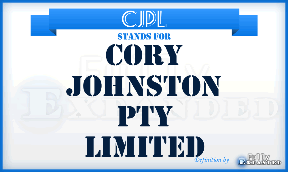 CJPL - Cory Johnston Pty Limited
