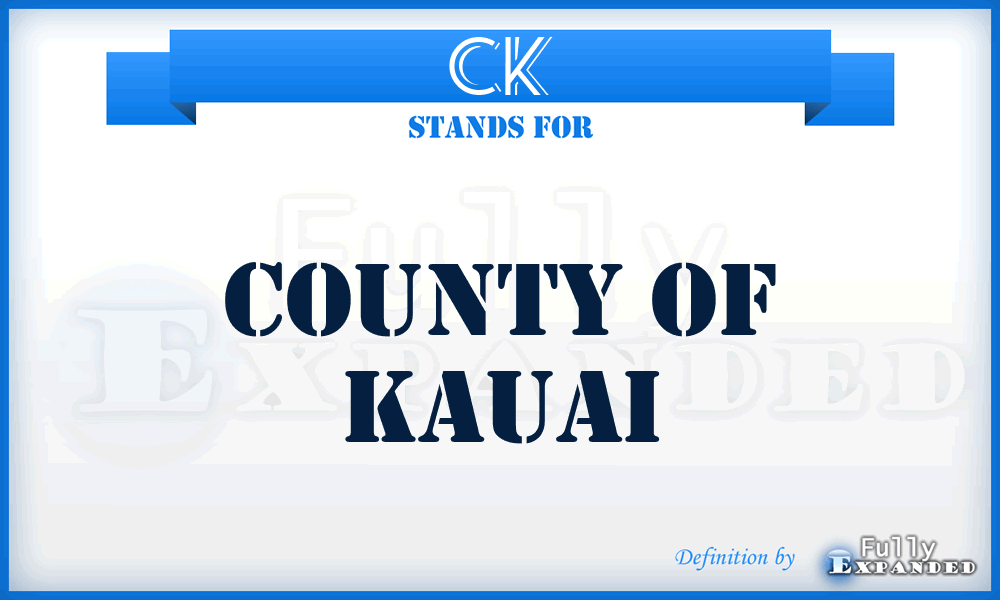 CK - County of Kauai