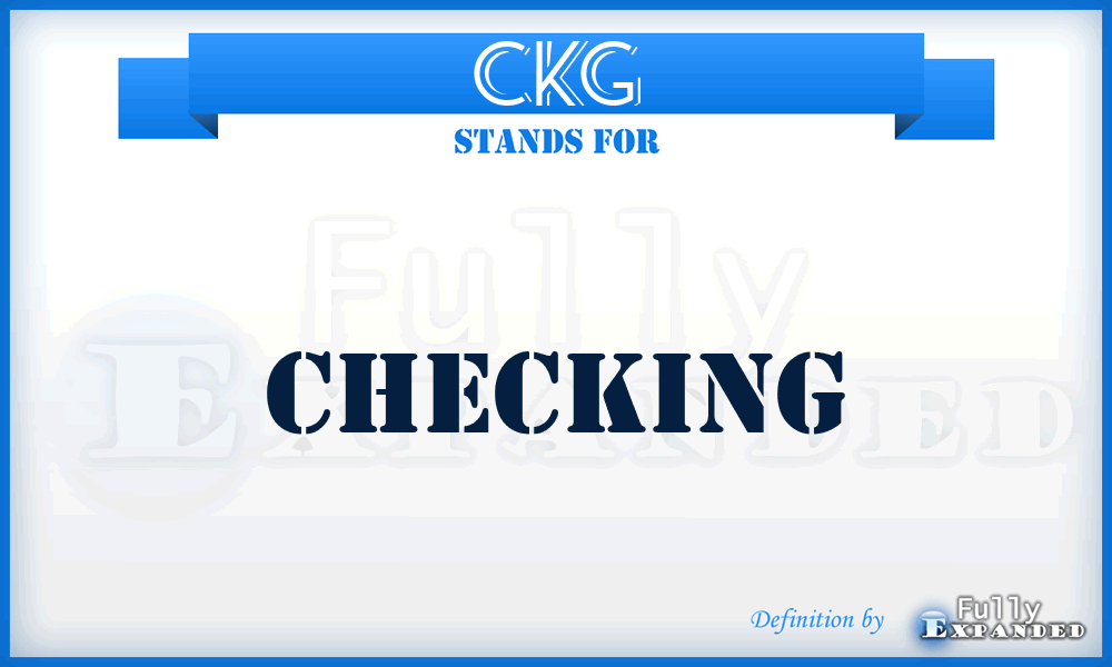 CKG - Checking