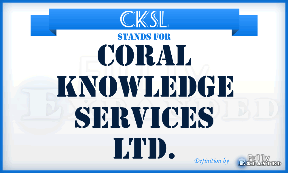 CKSL - Coral Knowledge Services Ltd.