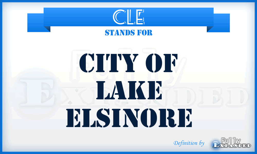 CLE - City of Lake Elsinore