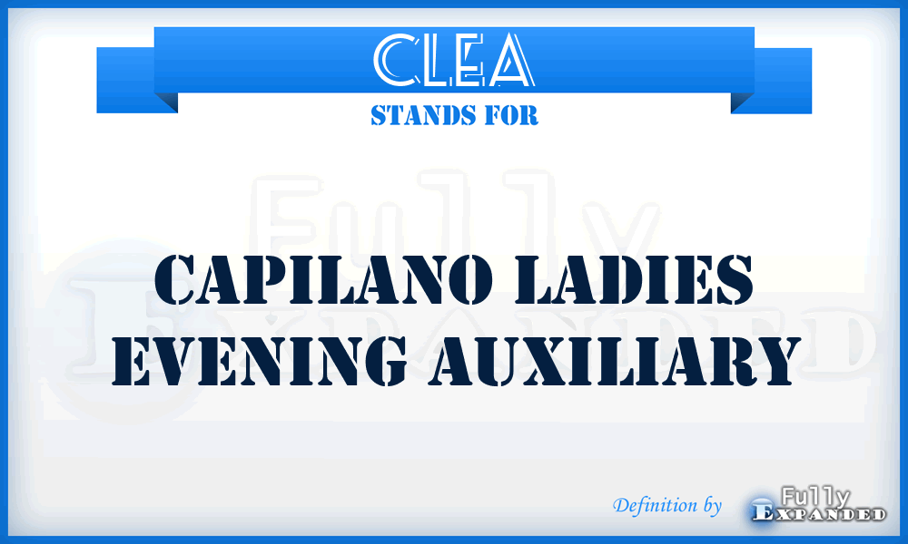 CLEA - Capilano Ladies Evening Auxiliary