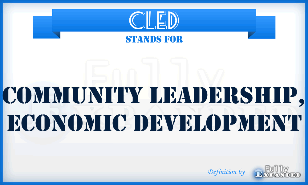 CLED - Community Leadership, Economic Development