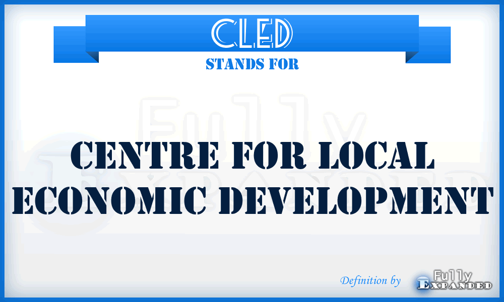 CLED - Centre for Local Economic Development