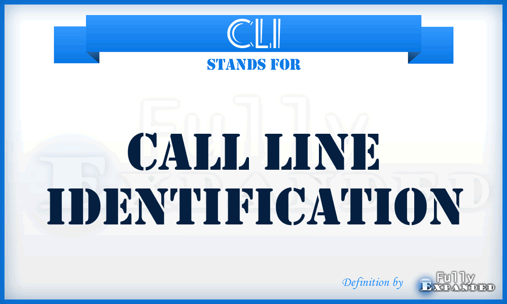 CLI - Call Line Identification