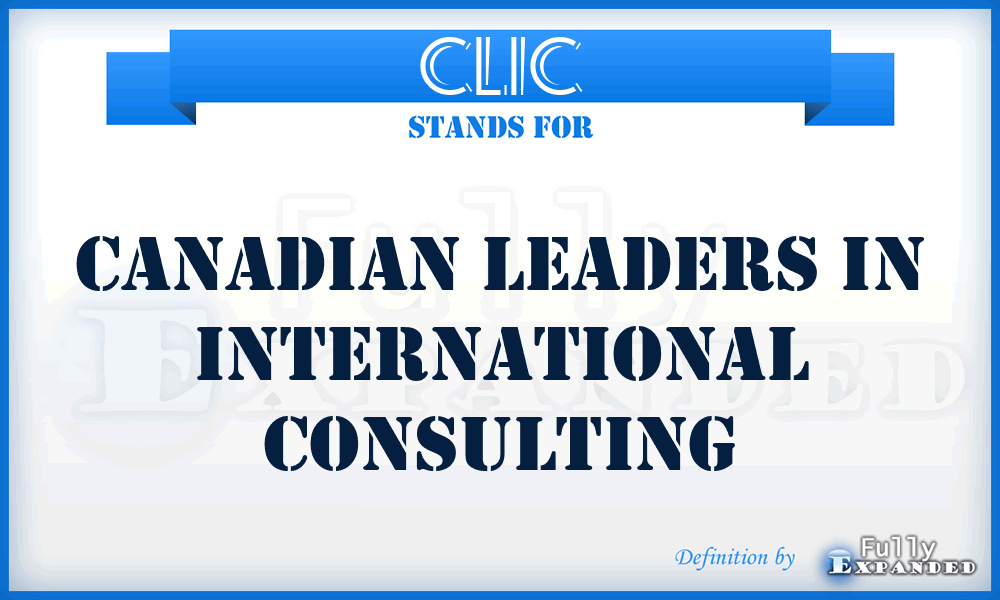 CLIC - Canadian Leaders in International Consulting
