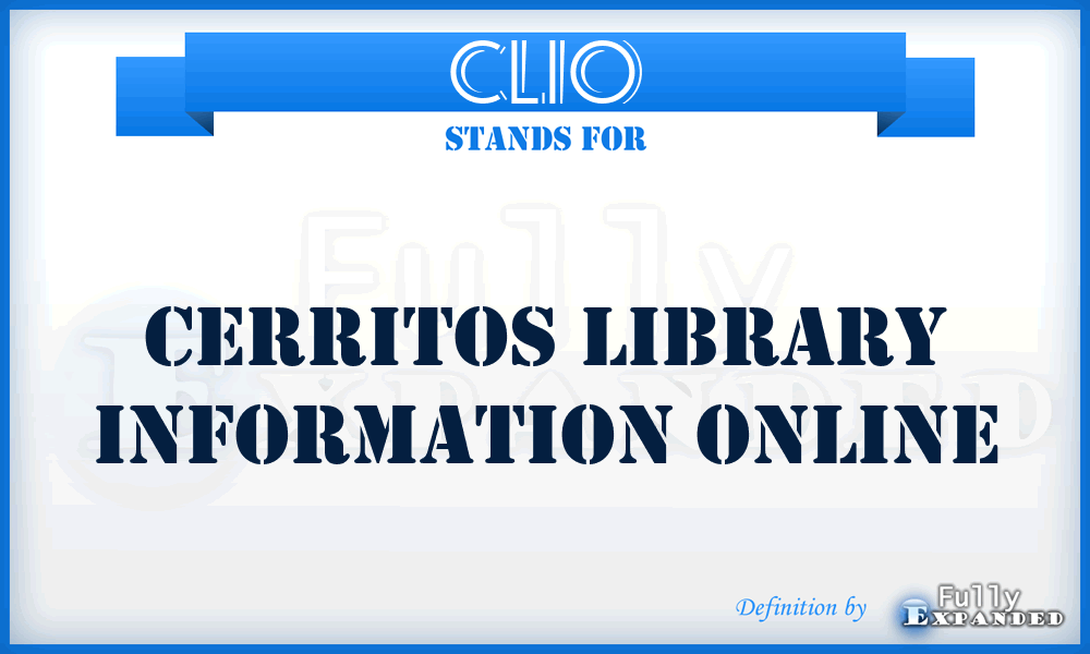 CLIO - Cerritos Library Information Online