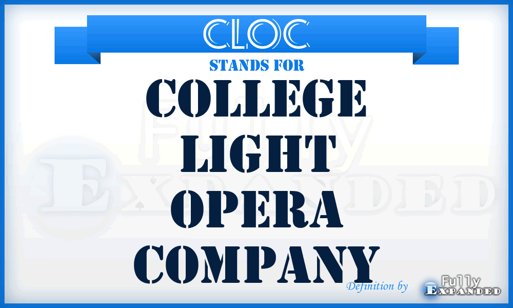 CLOC - College Light Opera Company