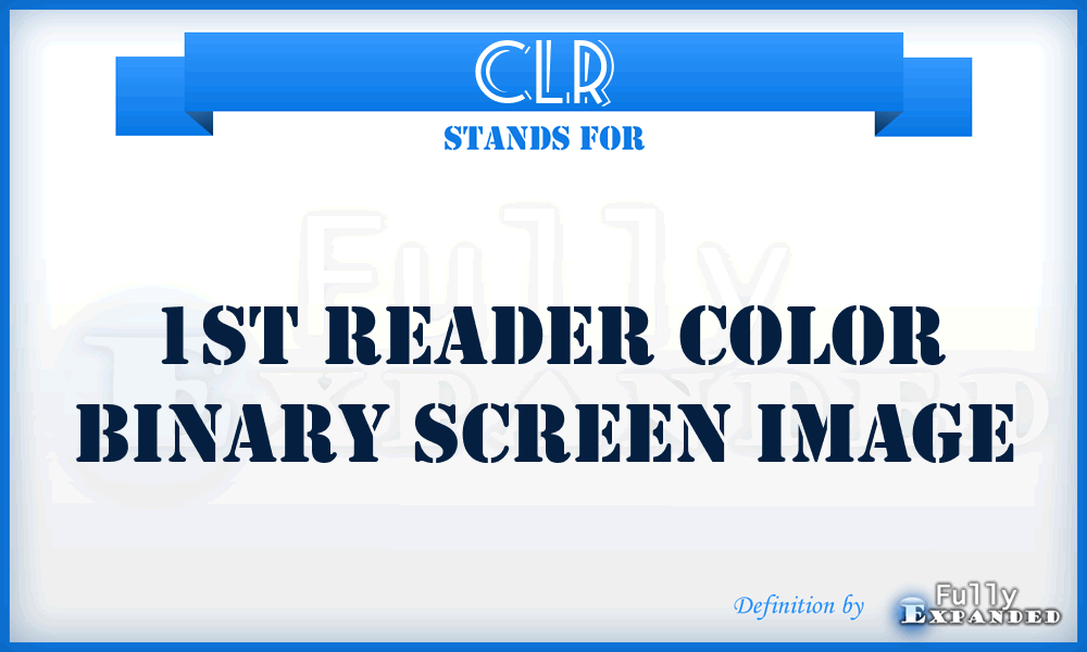 CLR - 1st Reader Color binary screen image