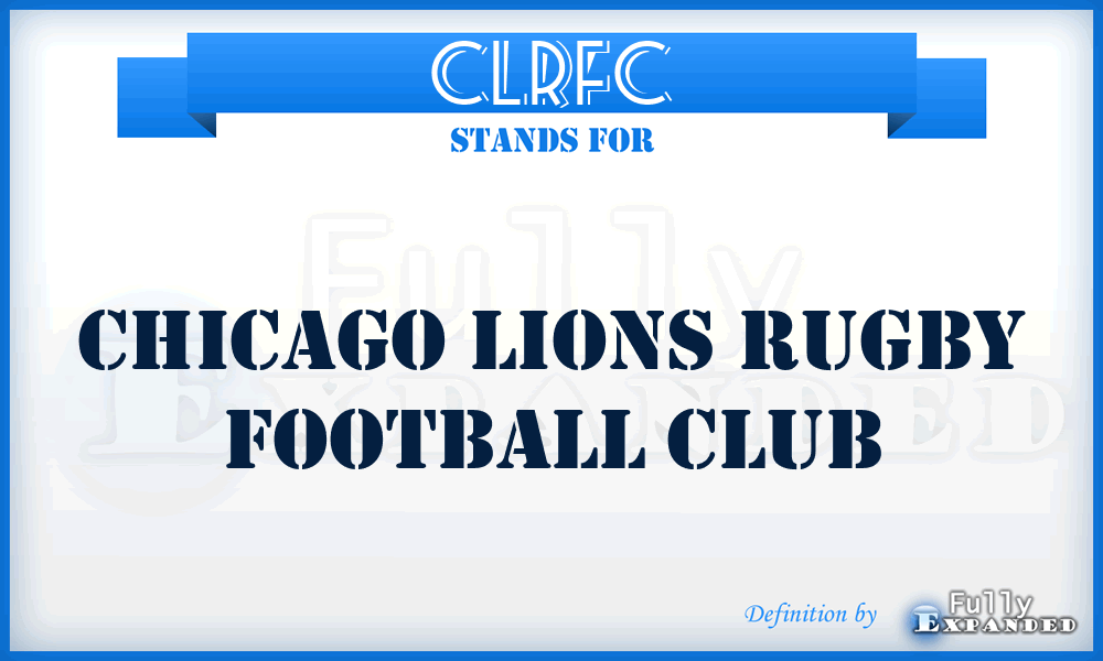 CLRFC - Chicago Lions Rugby Football Club