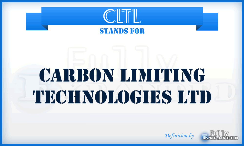 CLTL - Carbon Limiting Technologies Ltd