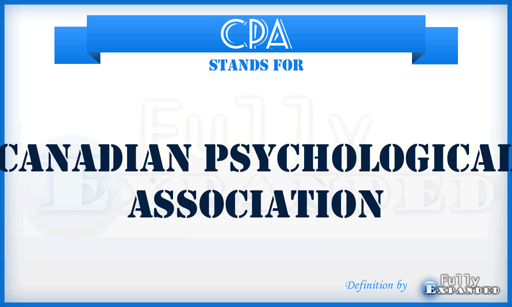 CPA - Canadian Psychological Association
