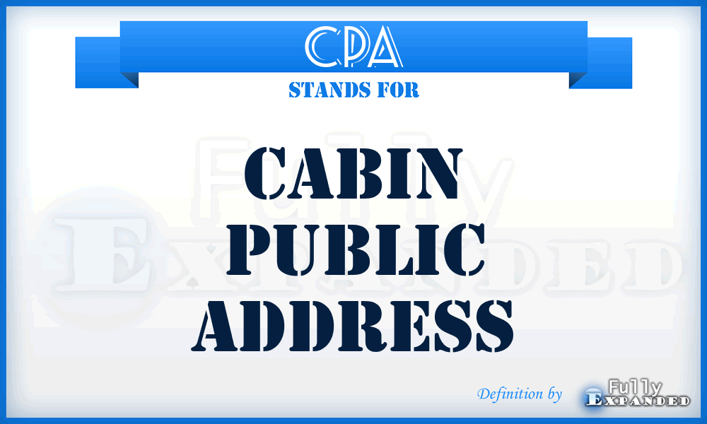 CPA - Cabin Public Address