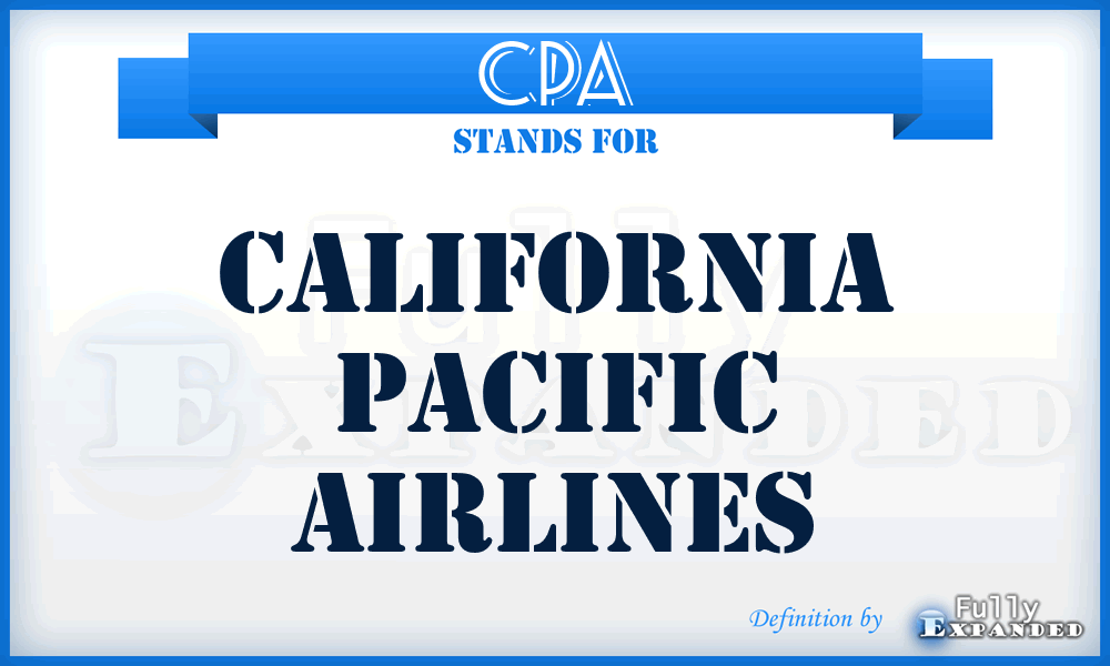 CPA - California Pacific Airlines