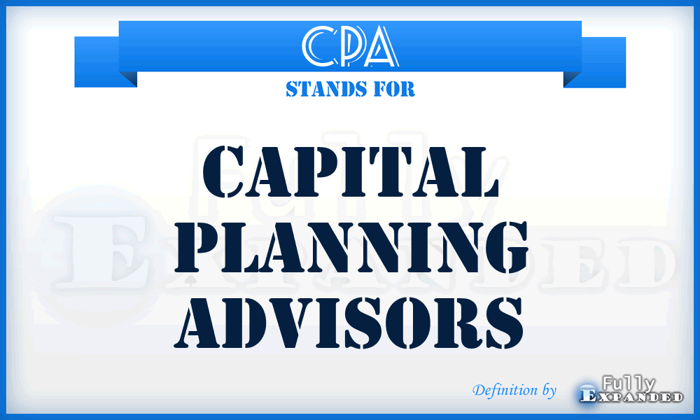 CPA - Capital Planning Advisors
