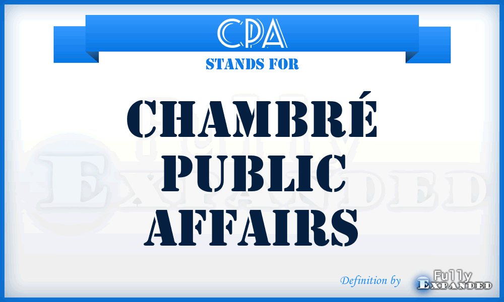 CPA - Chambré Public Affairs