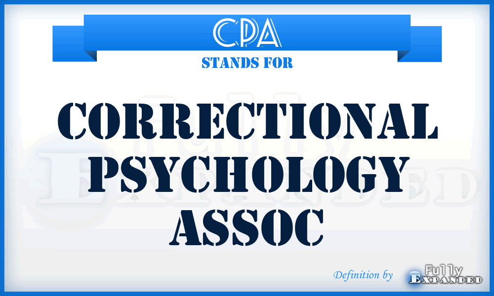 CPA - Correctional Psychology Assoc