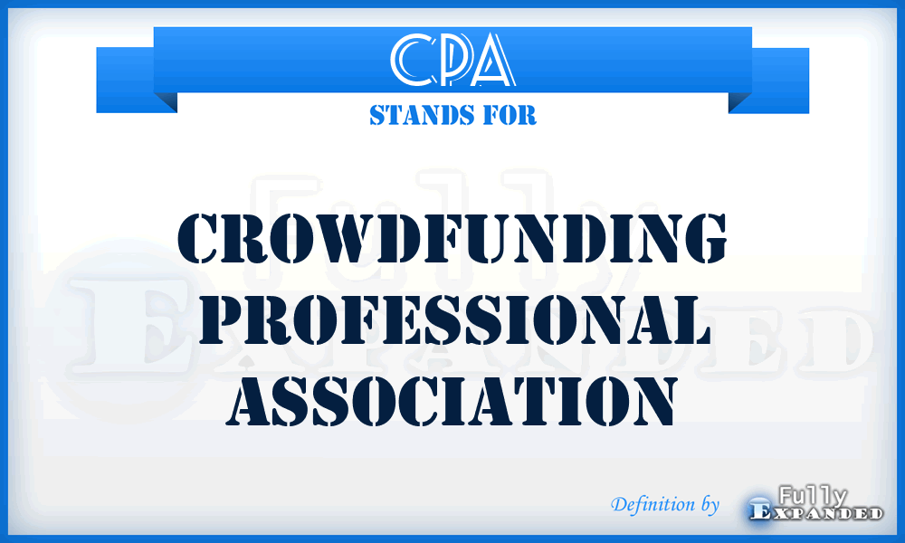 CPA - Crowdfunding Professional Association