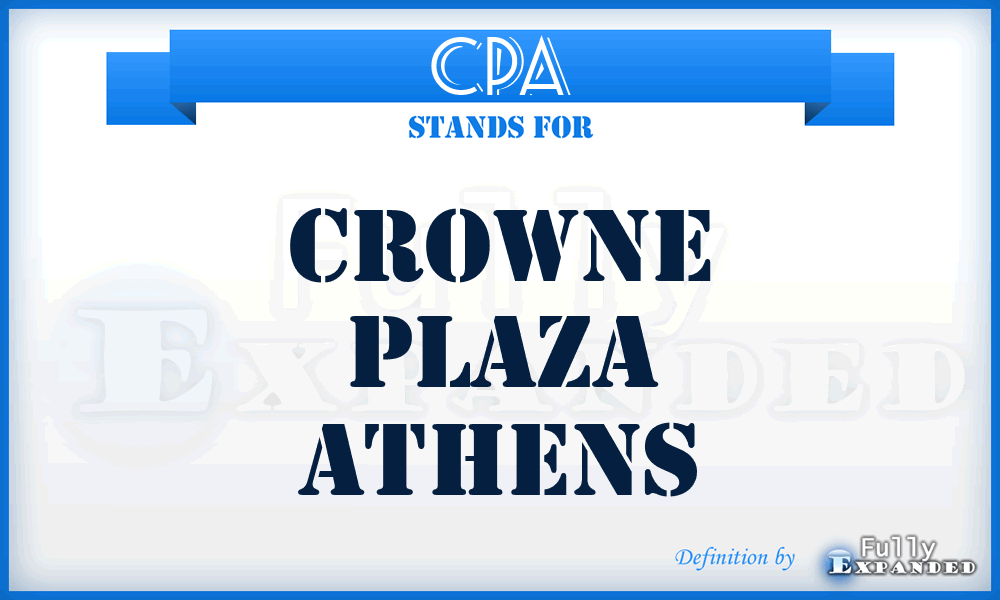 CPA - Crowne Plaza Athens