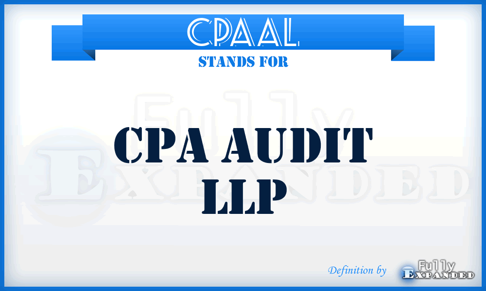 CPAAL - CPA Audit LLP