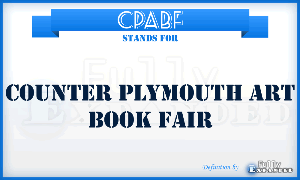 CPABF - Counter Plymouth Art Book Fair