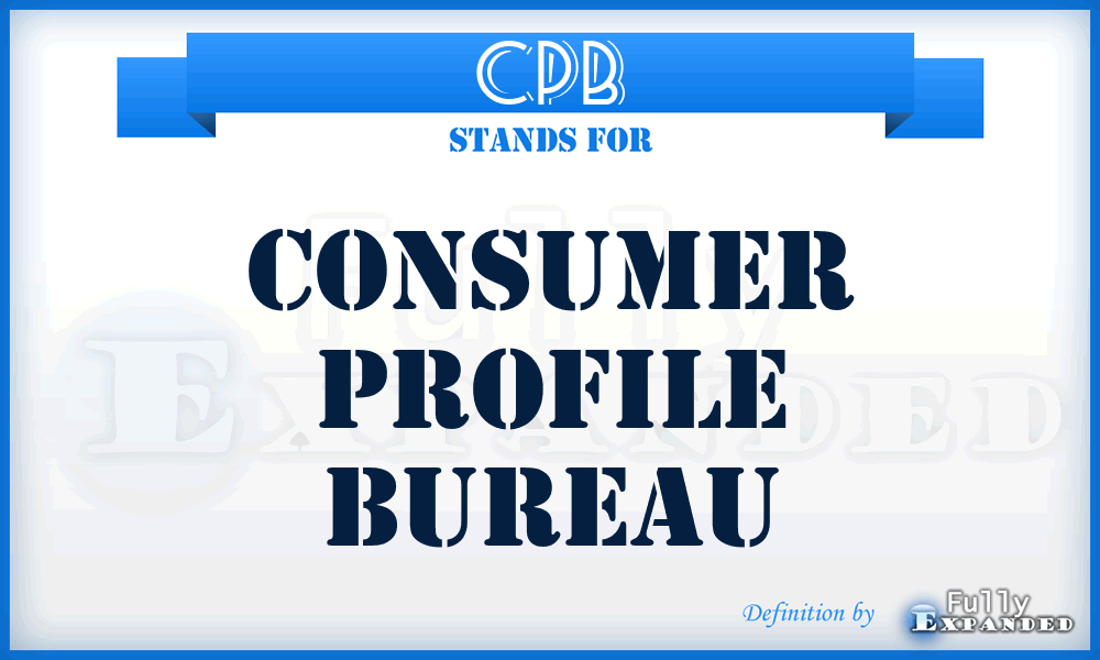 CPB - Consumer Profile Bureau