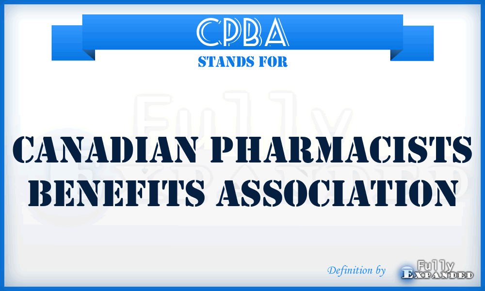 CPBA - Canadian Pharmacists Benefits Association