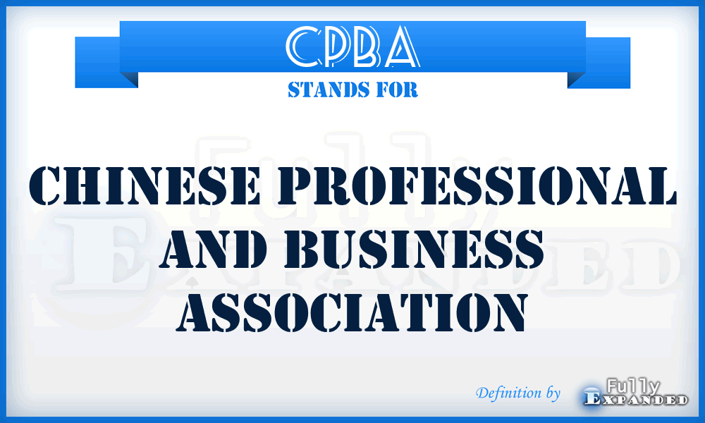 CPBA - Chinese Professional and Business Association