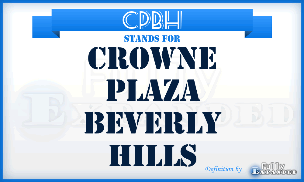CPBH - Crowne Plaza Beverly Hills