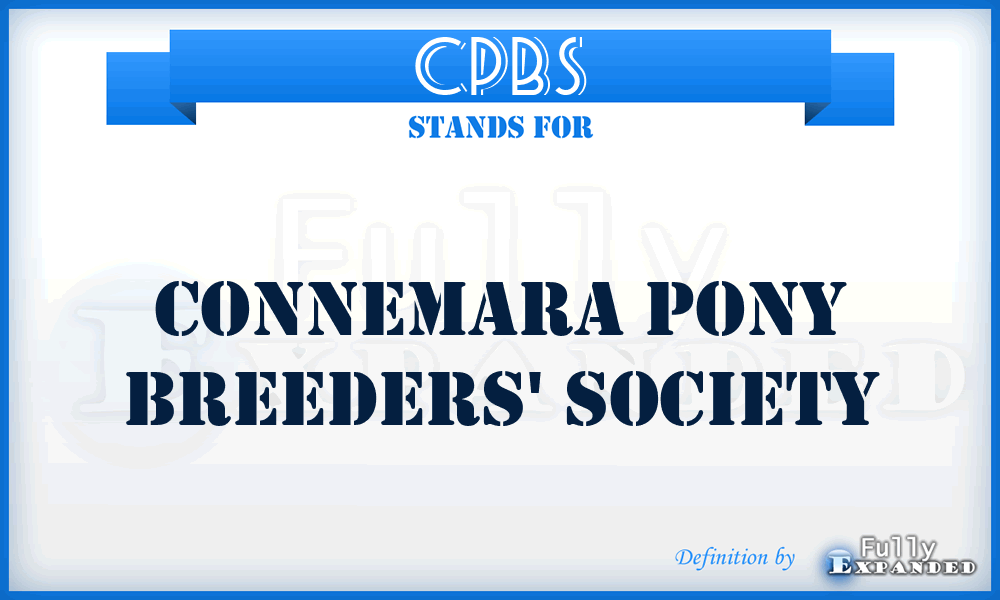 CPBS - Connemara Pony Breeders' Society