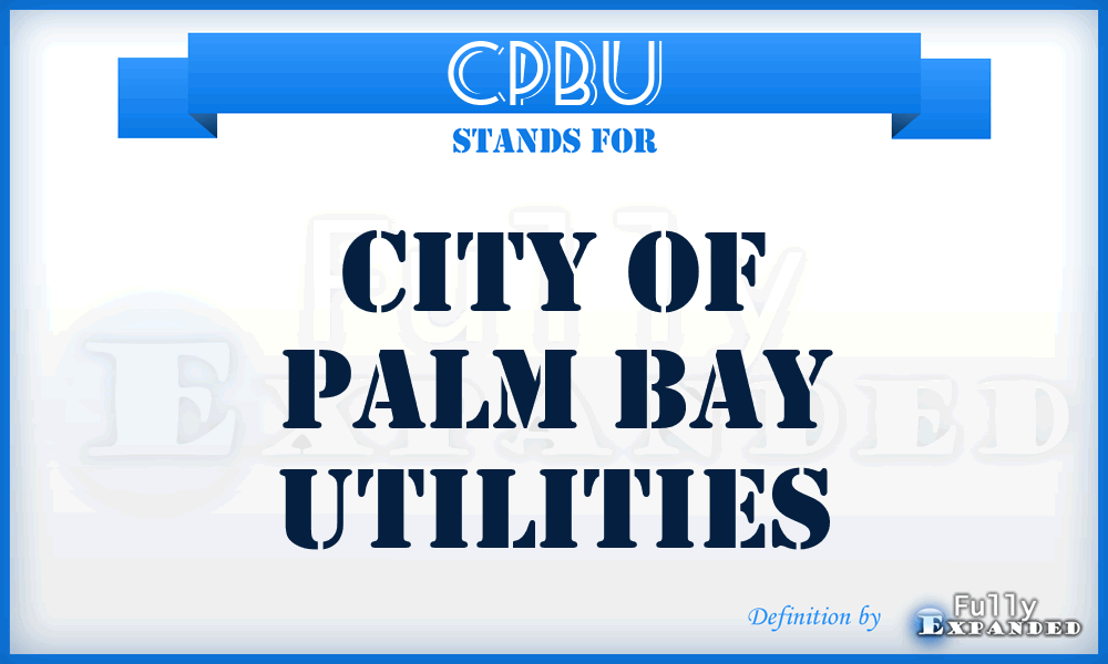 CPBU - City of Palm Bay Utilities