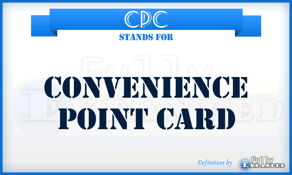 CPC - Convenience Point Card