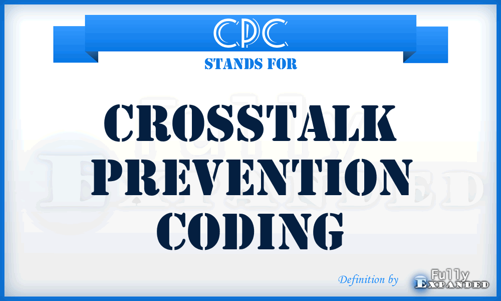 CPC - Crosstalk Prevention Coding