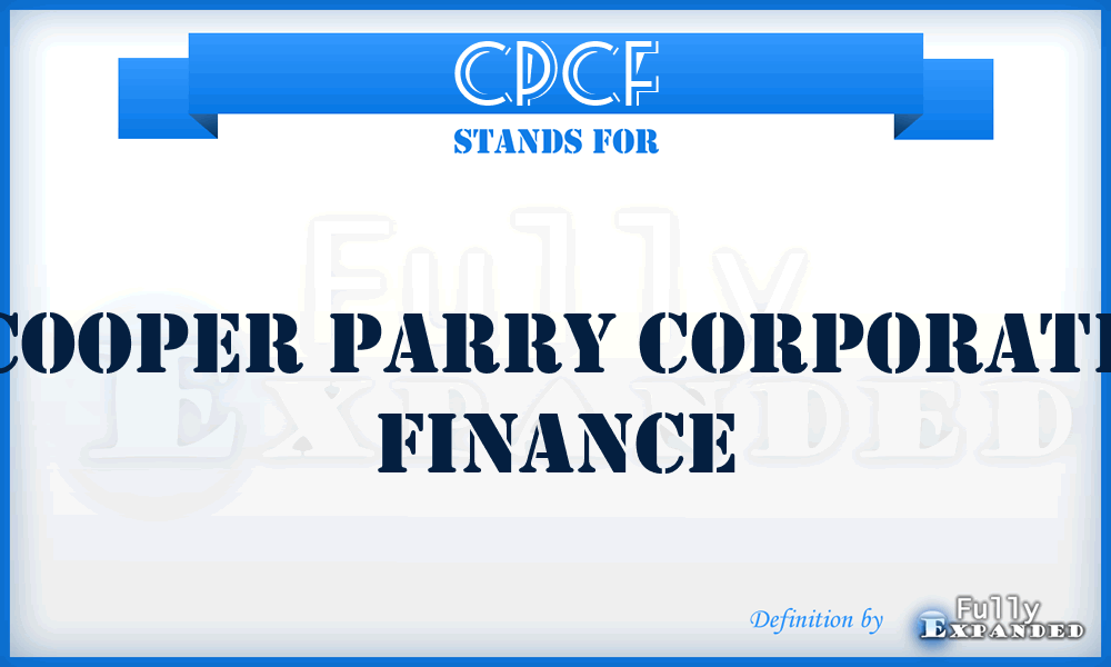 CPCF - Cooper Parry Corporate Finance