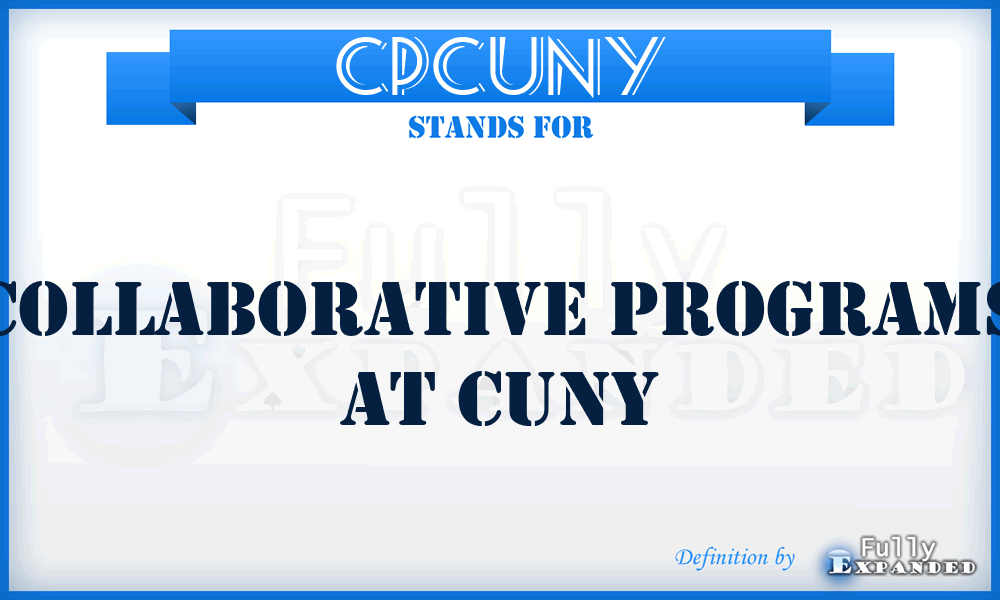 CPCUNY - Collaborative Programs at CUNY