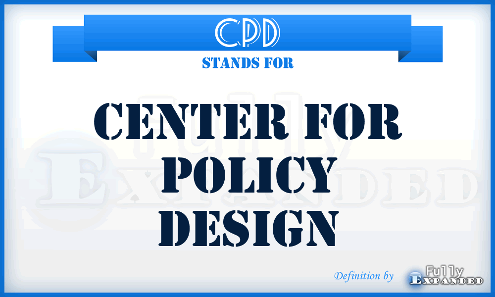 CPD - Center for Policy Design