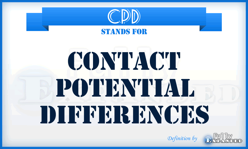 CPD - Contact Potential Differences