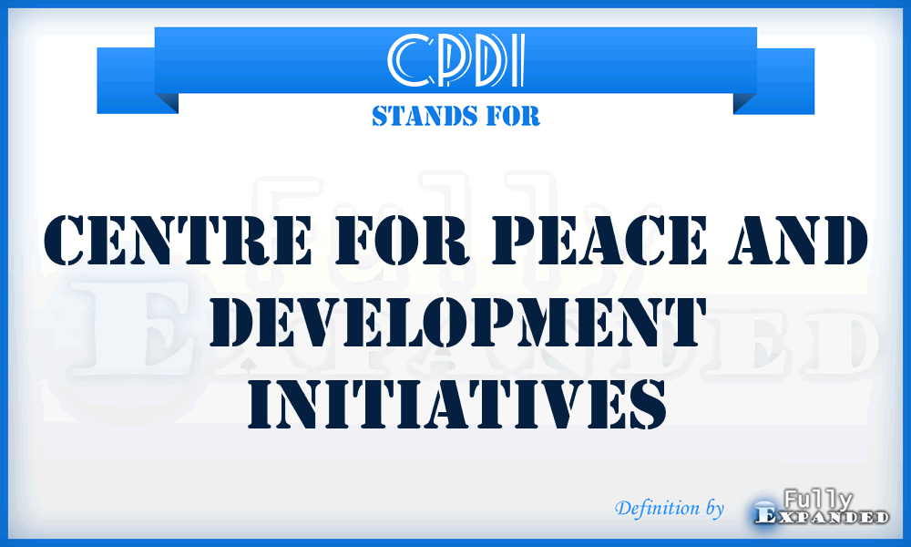 CPDI - Centre for Peace and Development Initiatives
