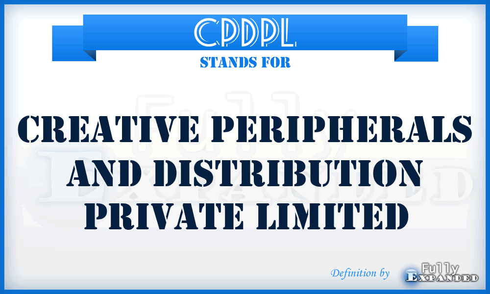 CPDPL - Creative Peripherals and Distribution Private Limited