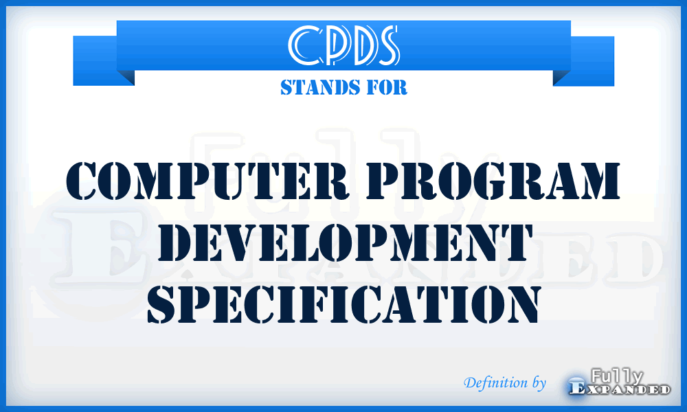 CPDS - Computer Program Development Specification